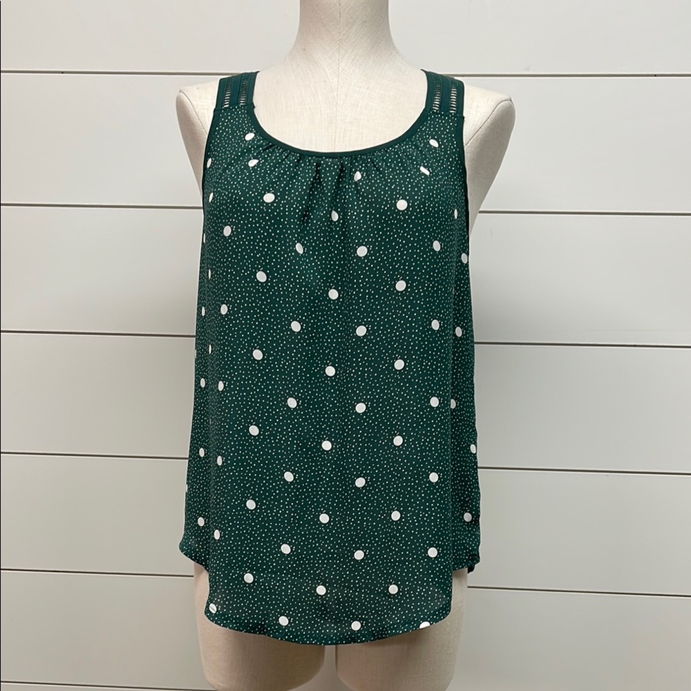 Green Polka Dot Sleeveless Top